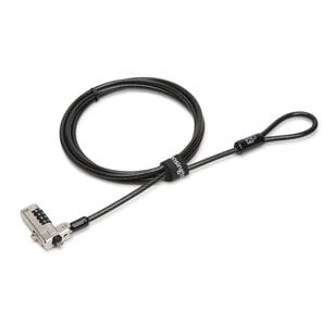 Cable de Bloqueo Kensington  Para Portátil, Tableta - Reiniciable - 4-dígitos - Cerradura de combinación - Acero al carbono, Plástico - Para Portátil, Tableta 1