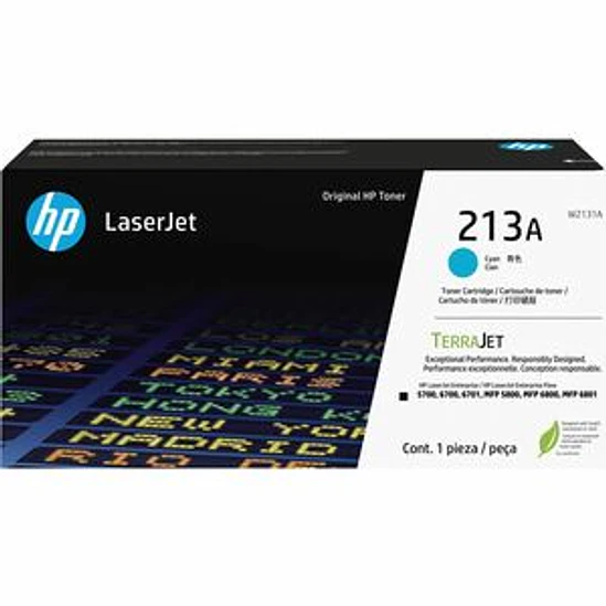 Cartucho de tóner HP 213A Láser - Azul ciánico - Original - 1 Solamente 1