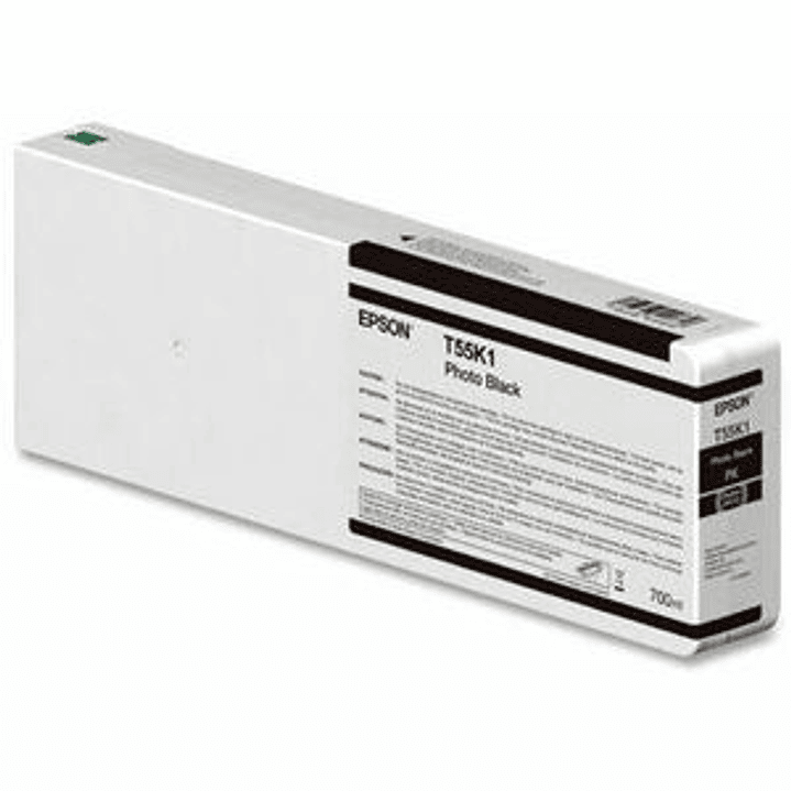 Cartucho de tinta Epson UltraChrome HDX/HD T55K100 Inyección de tinta - Negro foto - Original - Empaque unitario - 1.0 Paquete - 700 mL 1