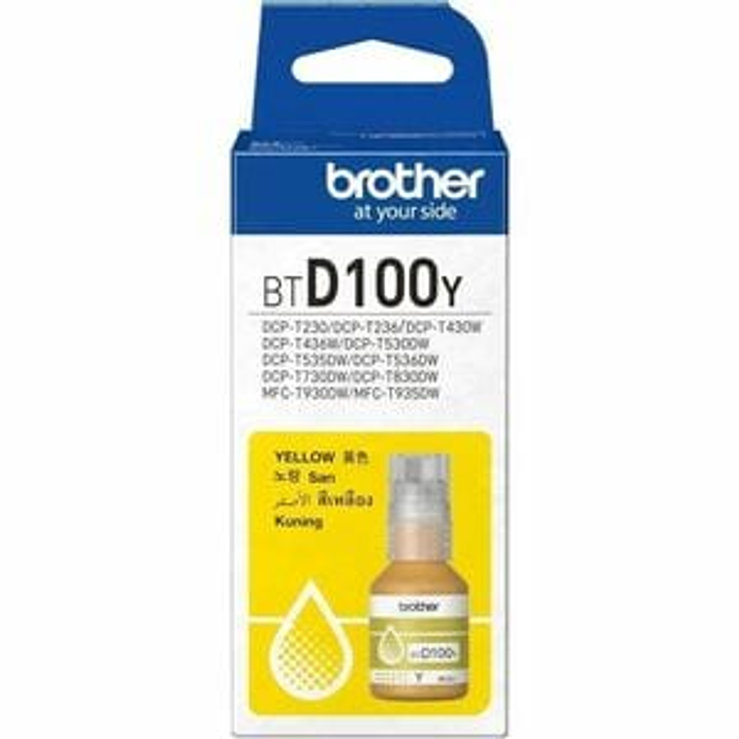 Botella de recarga de tinta Brother BTD100Y Amarillo 1