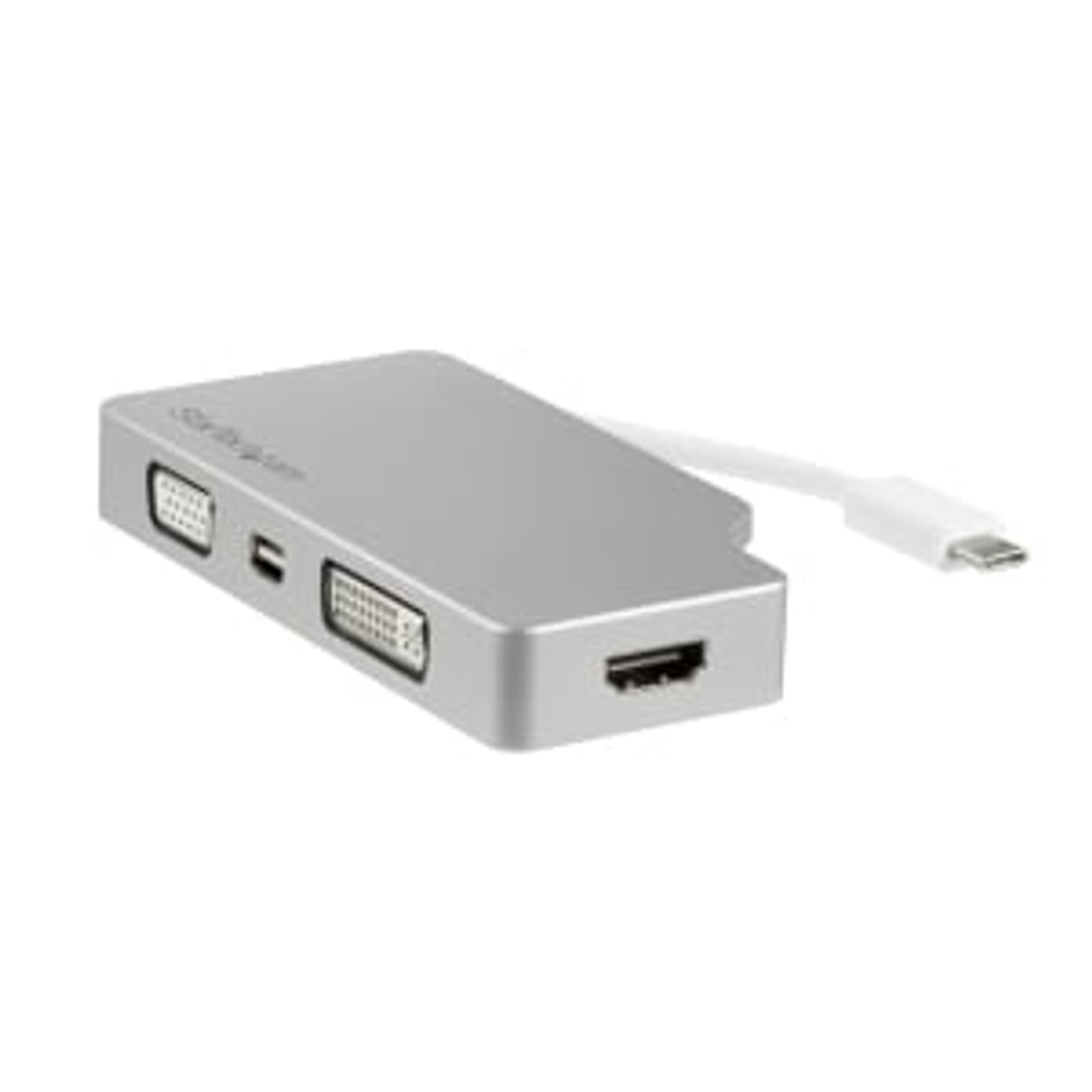 Adaptador USB-C de Video Multipuertos 4 en 1 - de Aluminio - 4K 30Hz - Plateado - 3840 x 2160 Supported - Plata 1