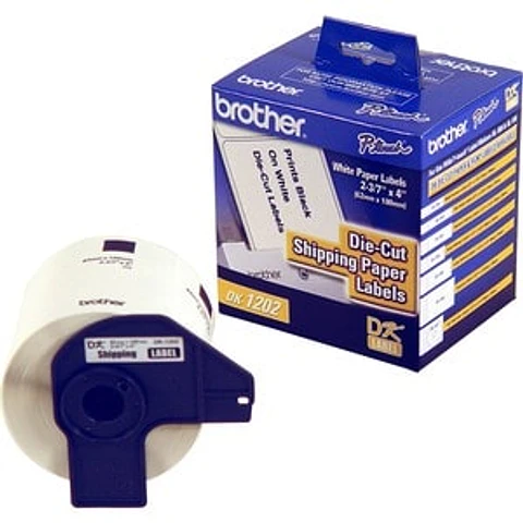 Etiqueta Brother DK1202 - 101.60mm Ancho x 60.96mm Longitud - Blanco - Papel - 300 / Rollo - 1 Rollo