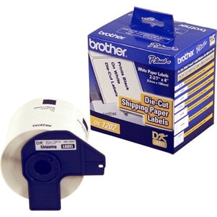 Etiqueta Brother DK1202 - 101.60mm Ancho x 60.96mm Longitud - Blanco - Papel - 300 / Rollo - 1 Rollo 1