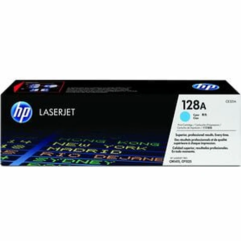 Cartucho de tóner HP 128A (CE321A) Estándar Rendimiento Láser - Azul ciánico - Original - Empaque unitario - 1 Solamente - Láser - Estándar Rendimiento - 1 Solamente