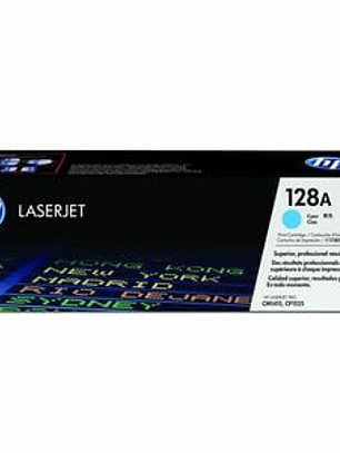 Cartucho de tóner HP 128A (CE321A) Estándar Rendimiento Láser - Azul ciánico - Original - Empaque unitario - 1 Solamente - Láser - Estándar Rendimiento - 1 Solamente