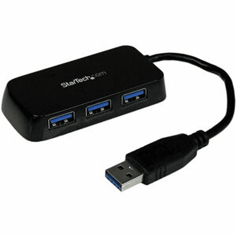 Adaptador Concentrador Hub USB 3.0 Super Speed para Notebook de 4 Puertos Salidas - Negro - 4 Total USB Port(s) - 4 USB 3.0 Port(s) - PC, Mac