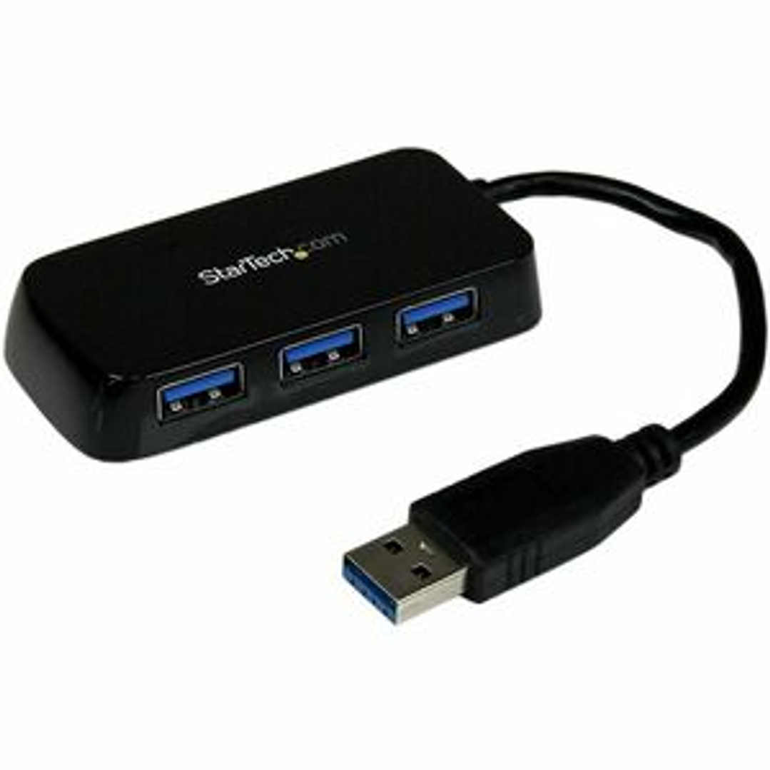 Adaptador Concentrador Hub USB 3.0 Super Speed para Notebook de 4 Puertos Salidas - Negro - 4 Total USB Port(s) - 4 USB 3.0 Port(s) - PC, Mac 1