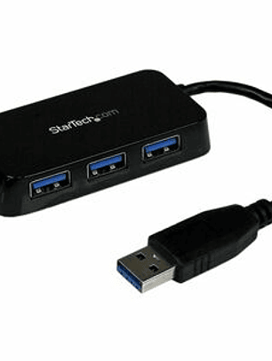 Adaptador Concentrador Hub USB 3.0 Super Speed para Notebook de 4 Puertos Salidas - Negro - 4 Total USB Port(s) - 4 USB 3.0 Port(s) - PC, Mac