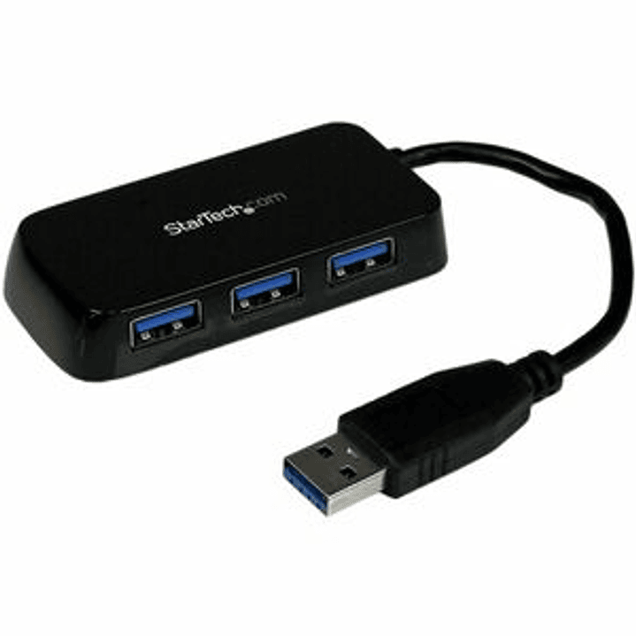 Adaptador Concentrador Hub USB 3.0 Super Speed para Notebook de 4 Puertos Salidas - Negro - 4 Total USB Port(s) - 4 USB 3.0 Port(s) - PC, Mac 1