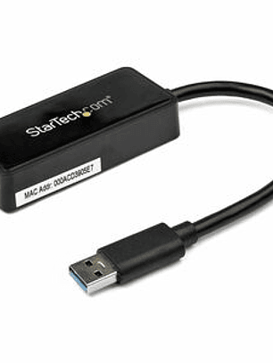 Adaptador StarTech.com Tarjeta de Red NIC Externa USB 3.0 de 1 Puerto Gigabit Ethernet RJ45 y Puerto USB - Negro - USB - 1 Puerto(s) - 1 - Par trenzado