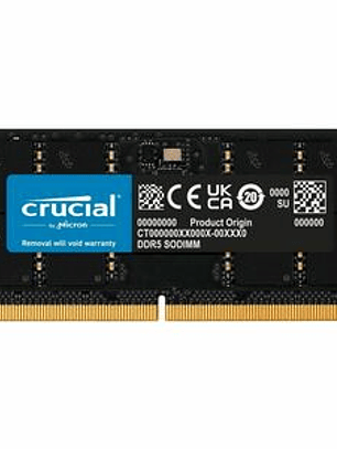 Módulo RAM Micron para Portátil - 32GB (1 x 32GB) - DDR5-5600/PC5-44800 DDR5 SDRAM - 5600MHz - CL46 - 1.10V - No-ECC - Sin búfer - 262-pin - SODIMM