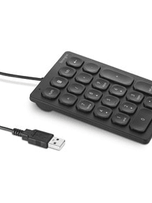 Kensington Teclado numérico - Keypad - Cable Conectividad - USB Tipo A Interfaz - Negro - Tijeras Llave de contacto - 21 Tecla(s) - ChromeOS - Teclado, Portátil - PC, Mac
