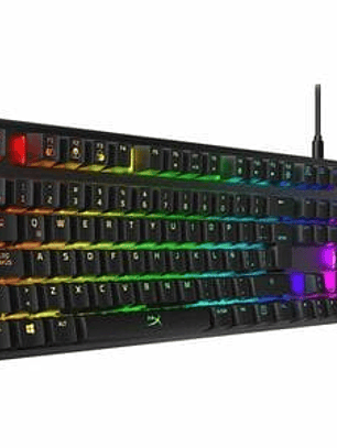 Teclado gaming HP HyperX Alloy Origins Robusto - Compacto - Cable Conectividad - USB Tipo C Interfaz - RGB LED - Español (América Latina) - QWERTY Diseño - Negro