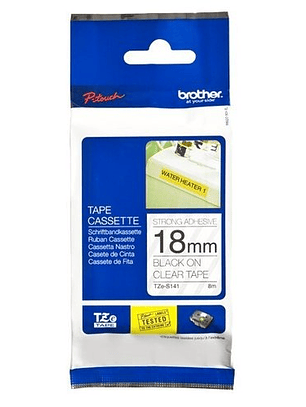Cinta Brother P-touch TZES141 para etiquetas - Transferencia térmica - Negro, Transparente - PolietilenoBrother CINTA TZES141