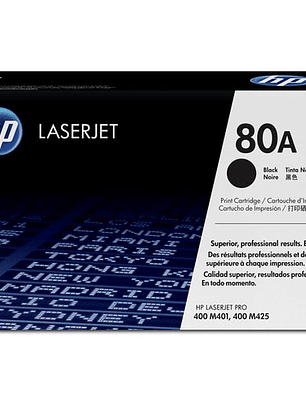 tóner HP 80A (CF280A) Estándar Rendimiento Láser Negro Original
