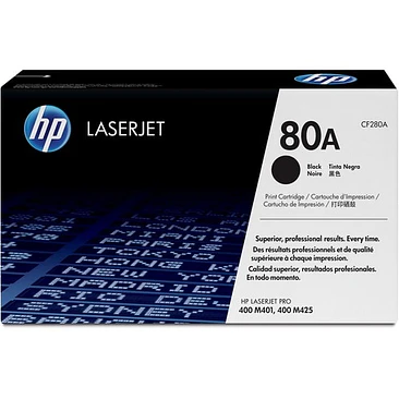 tóner HP 80A (CF280A) Estándar Rendimiento Láser Negro Original 1
