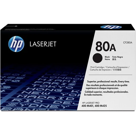 tóner HP 80A (CF280A) Estándar Rendimiento Láser Negro Original 1