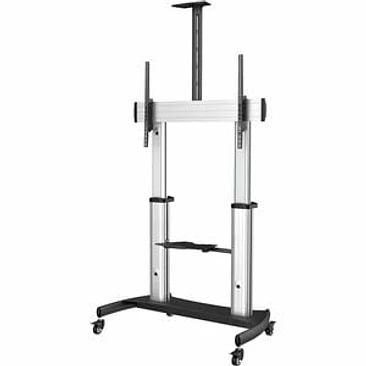 Soporte Móvil de TV - Carrito de TV de Servicio Pesado para Pantallas de 60 a 100 Pulgadas - 100kg - Soporte Universal Rodante de Piso con Altura Ajustable - con Ruedas 1