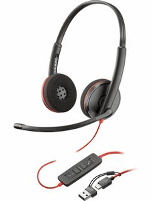 Auricular estereo USB-C Poly Blackwire 3220
