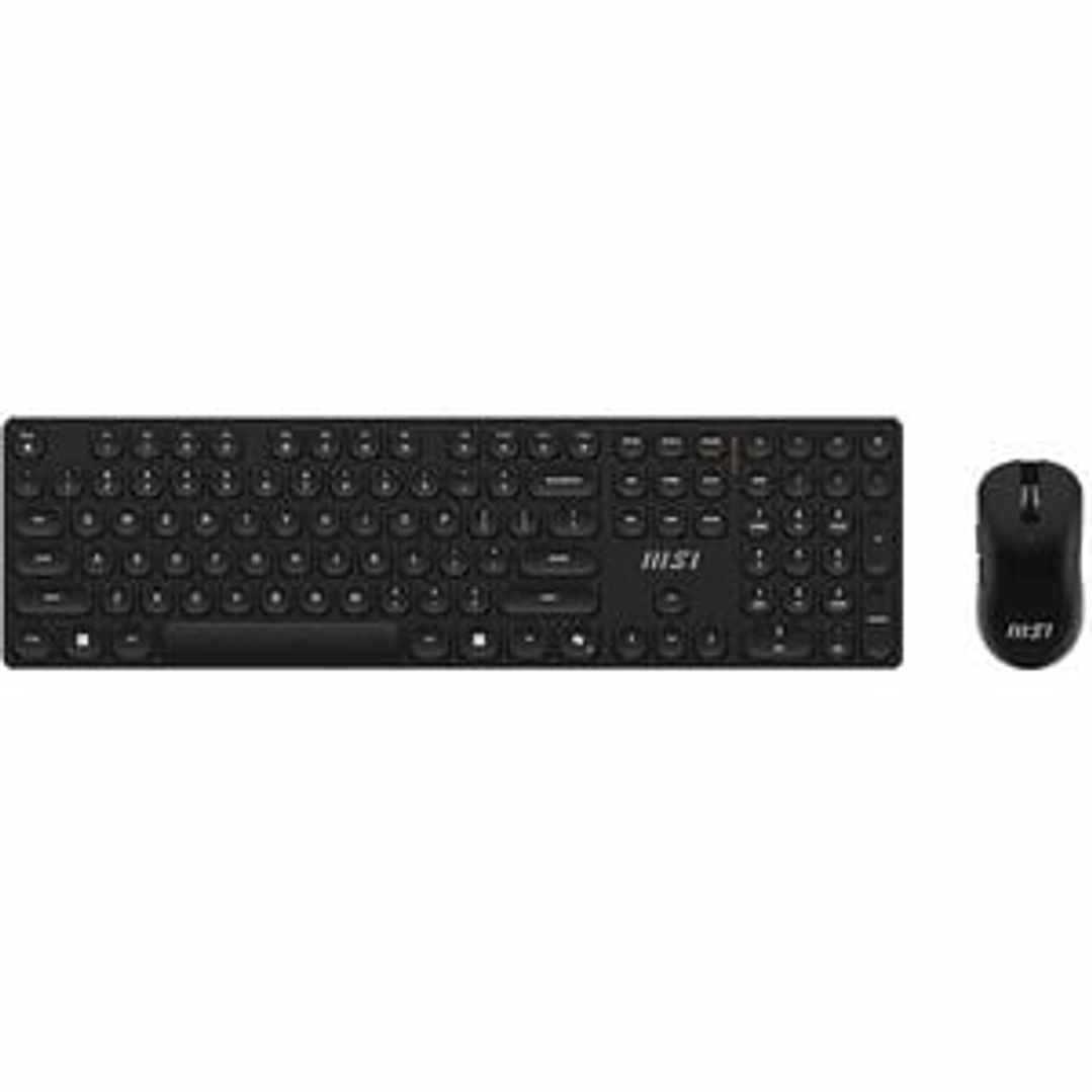 Teclado y Mouse MSI FORGE K210 - Inglés (EEUU) - USB 2.0 RF 2.40GHz Teclado - Keyboard/Keypad Color Negro - USB 2.0 Inalámbrico RF Mouse 1