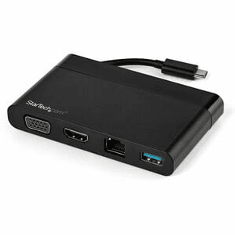 Adaptador Multipuertos USB-C 4K con HDMI, VGA, Ethernet Gigabit y USB 3.0 - Mini Docking Station USB Tipo C de Viajes a HDMI de 4K o VGA 1080p