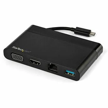Adaptador Multipuertos USB-C 4K con HDMI, VGA, Ethernet Gigabit y USB 3.0 - Mini Docking Station USB Tipo C de Viajes a HDMI de 4K o VGA 1080p 1