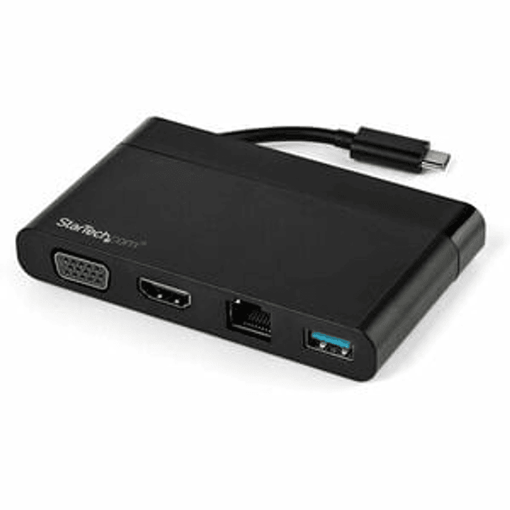Adaptador Multipuertos USB-C 4K con HDMI, VGA, Ethernet Gigabit y USB 3.0 - Mini Docking Station USB Tipo C de Viajes a HDMI de 4K o VGA 1080p 1
