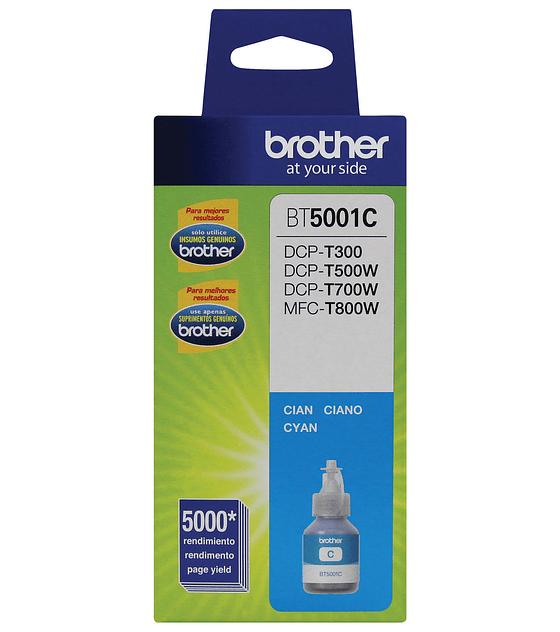 Botella de tinta Brother Cián BT5001C