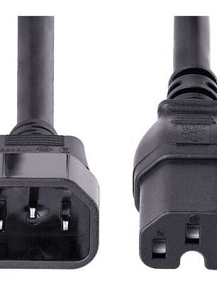 Cable de Extensión de Servicio Pesado de 3m - Cable Alargador C14 a C15 - 15A 125V - 14AWG - Cable Alargador de Corriente de Alto Calibre - Cable de Corriente CA