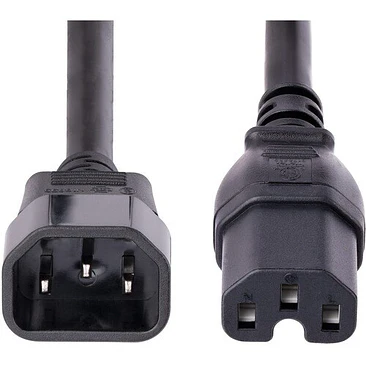 Cable de Extensión de Servicio Pesado de 3m - Cable Alargador C14 a C15 - 15A 125V - 14AWG - Cable Alargador de Corriente de Alto Calibre - Cable de Corriente CA 1