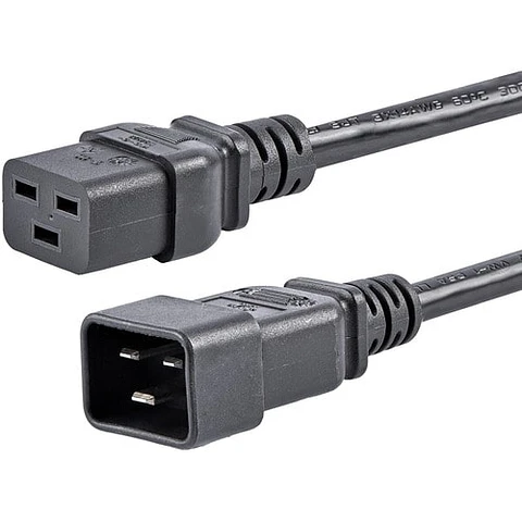Cable de 1.8m C19 a C20 de servicio pesado de 2.5mm² para alimentación de Computadores - Para Servidor, Computador