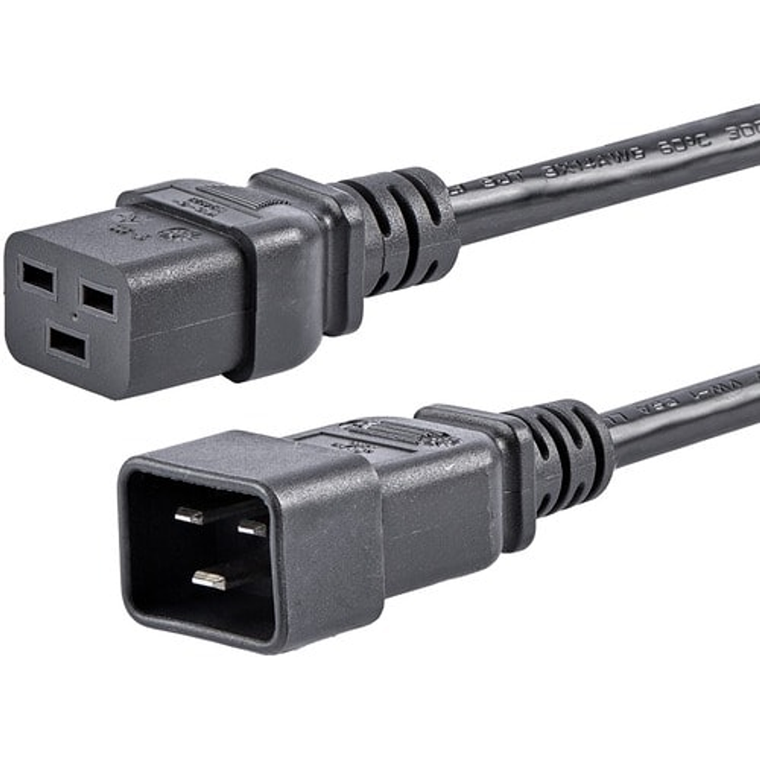 Cable de 1.8m C19 a C20 de servicio pesado de 2.5mm² para alimentación de Computadores - Para Servidor, Computador 1