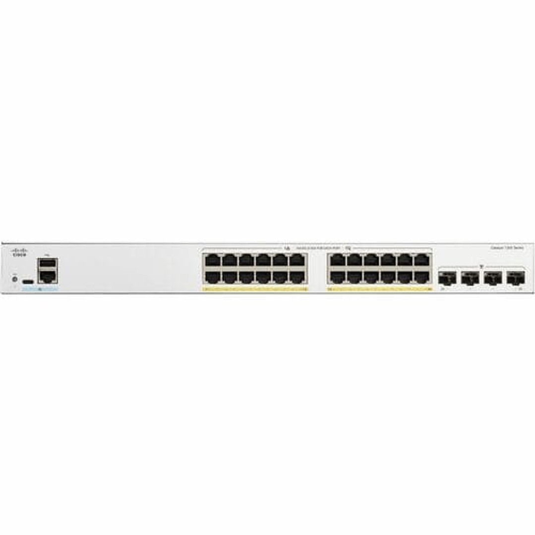 Conmutador Ethernet Cisco Catalyst 1300 C1300-24P-4G 24 Puertos Gestionable - Gigabit Ethernet - 10/100/1000Base-T, 1000Base-X - 3 Capa compatible - Modular 1