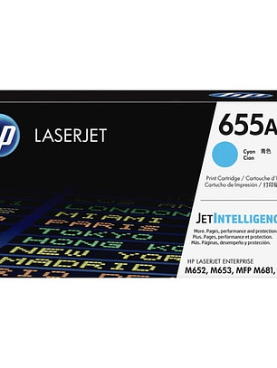 Tóner HP 655A Cian