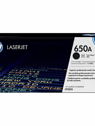 Tóner HP 650A (CE270A) Láser Negro