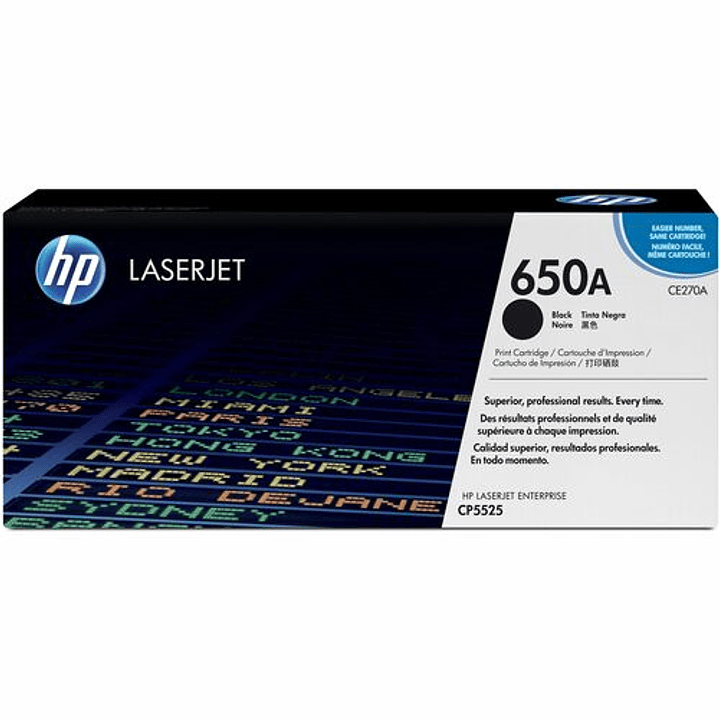 Tóner HP 650A (CE270A) Láser Negro 1