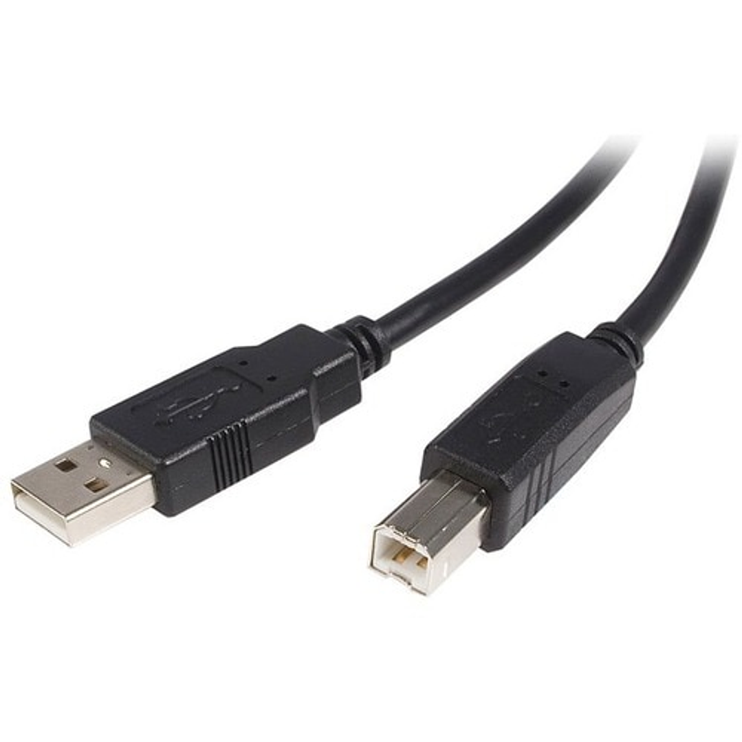 Cable USB de 3m para Impresora - 1x USB A Macho - 1x USB B Macho - Adaptador Negro - Cable for Impresora, Escáner, Disco Duro 1