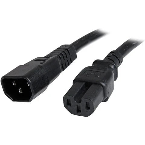 Cable 1.8m 14 AWG Adaptador Jumper Bridge IEC C14 a IEC C15 para Servidor UPS - Para Unidad de distribución eléctrica, Servidor,