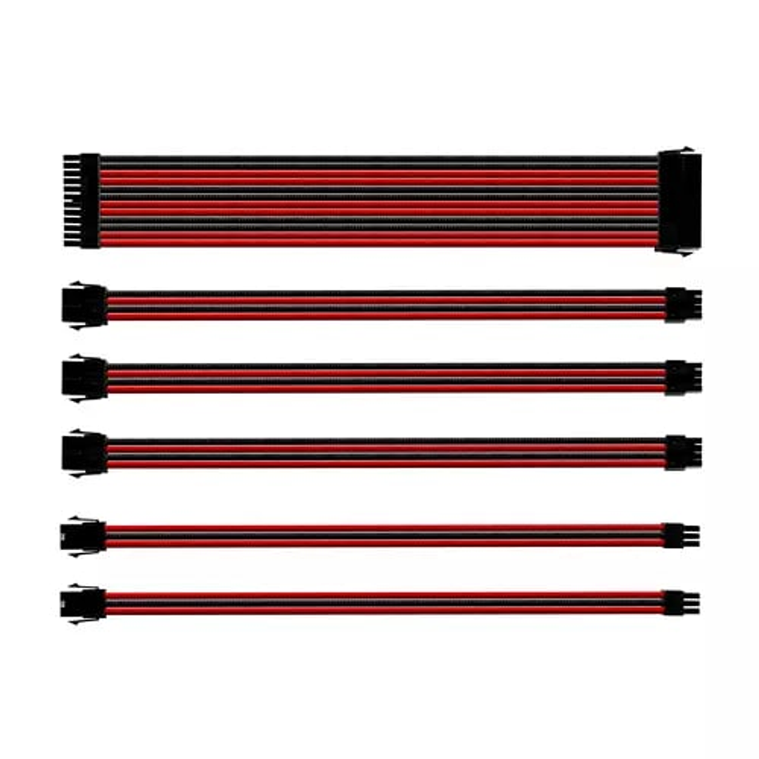 Cooler Master Cable de extensión - 30cm - Para Placa Base, Fuente de alimentación - ATX, CPU, CPU, PCI-E, PCI-E - Negro, Rojo 1