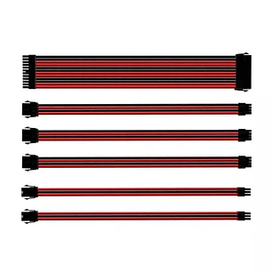 Cooler Master Cable de extensión - 30cm - Para Placa Base, Fuente de alimentación - ATX, CPU, CPU, PCI-E, PCI-E - Negro, Rojo