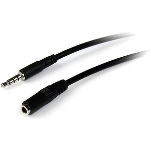 Cable de 2m de Extensión Alargador de Auriculares Headset Mini-Jack 3,5mm 4 pines Macho a Hembra - Cable for Auricular, Auriculares, iPhone, Teléfono Móviles