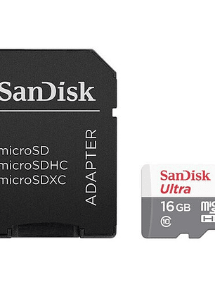 microSDHC SanDisk Ultra - 16GB - Class 10/UHS-I - 1 - 80MB/s Leer