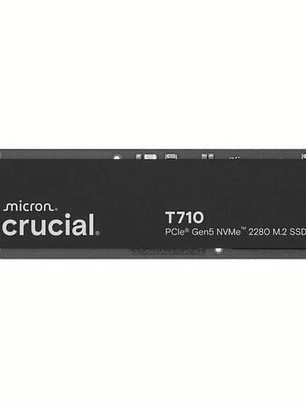 Unidad de estado sólido Crucial T710 - M.2 2280 Interno - 2TB - PCI Express NVMe (PCI Express NVMe 5.0 x4) - Consola de juegos Dispositivo compatible - 1200TB TBW - Al por menor