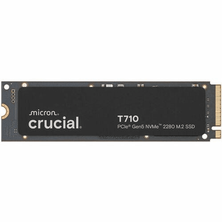 Unidad de estado sólido Crucial T710 - M.2 2280 Interno - 2TB - PCI Express NVMe (PCI Express NVMe 5.0 x4) - Consola de juegos Dispositivo compatible - 1200TB TBW - Al por menor 1
