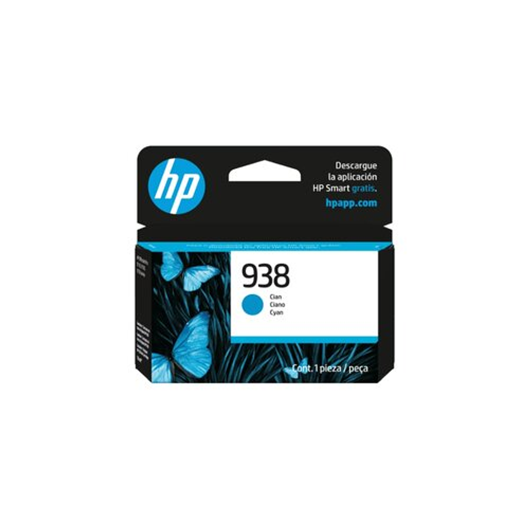 Cartucho de tinta HP 938 Estándar Rendimiento Inyección de tinta - Cyan Original 1