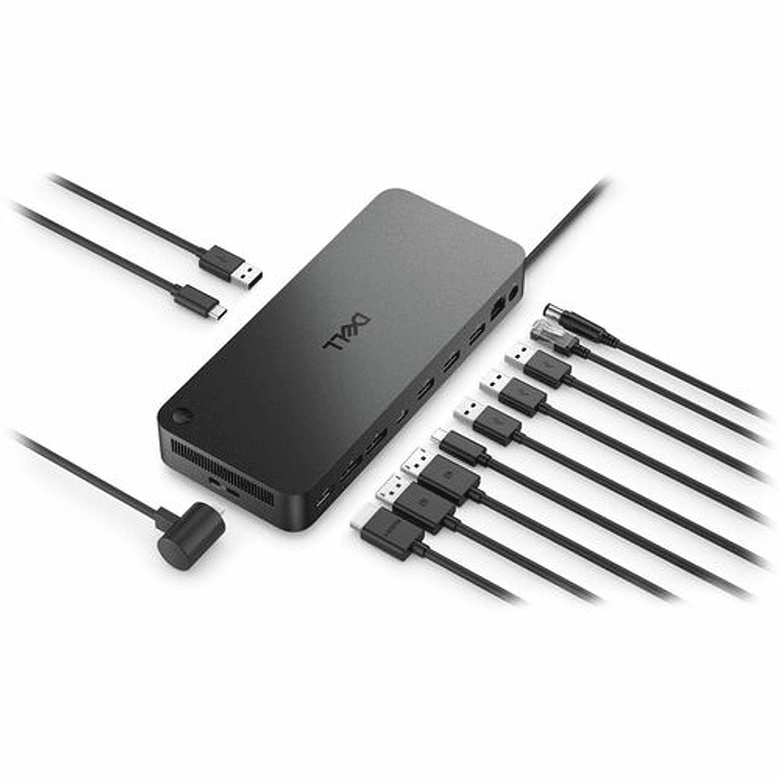 Docking Station Dell Pro WD25 USB Tipo C Base de conexión para Computadora de escritorio, Portátil - Capacidad de carga - 130W - 4 Pantallas compatibles - 5K @ 60Hz, 6K @ 3
