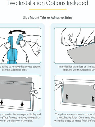 Filtro de Privacidad para Portátil de 14in - Filtro para Monitor para Pantalla Ancha 16:9 - Protector de Pantalla - Reducción de Luz Azul del 51% - Mate/Brillante - Para 35.6cm (14