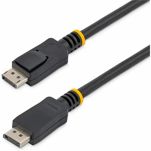 Cable 1.8m Certificado DisplayPort con Pestillo Latches Seguro con Bloqueo para Monitor - 2x Macho DP - Negro - Cable for Dispositivo de audio/vídeo