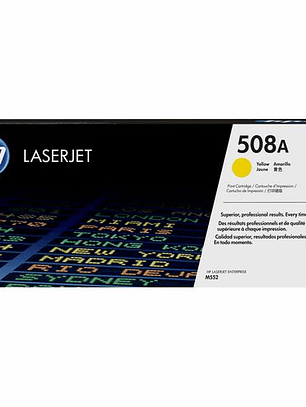 Cartucho de tóner HP 508A (CF362A) Láser - Amarillo - Original - Empaque unitario - 1 Solamente - Láser - 1 Solamente