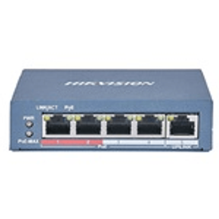 HIK Switch 4 Puertos No Adm.POE+ 10/100 Mbps 45W 300mt SMART 1